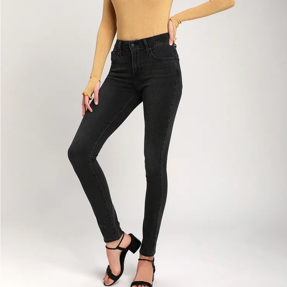 Levi’s 721 High Rise Skinny Washed Faded Black Denim - Picture 2 of 14